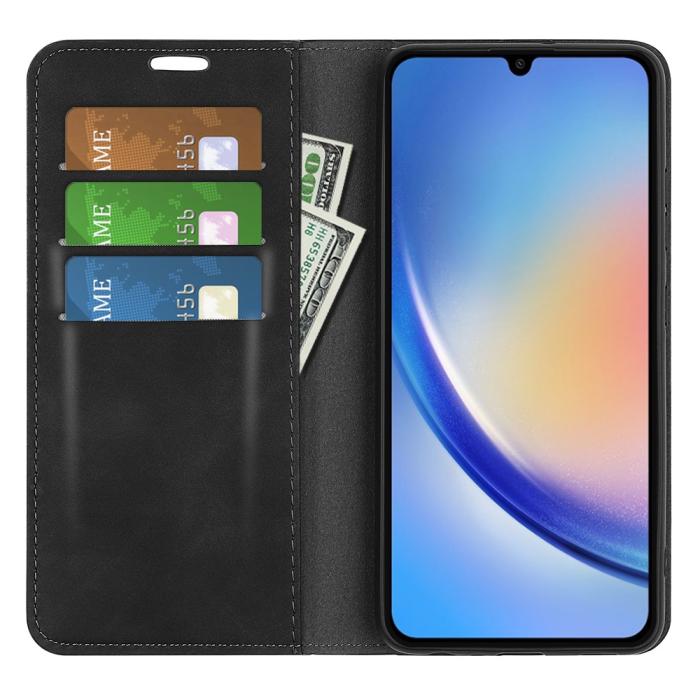 Bild 2, Samsung Galaxy A35 5G Fodral Flip Skin Touch Svart