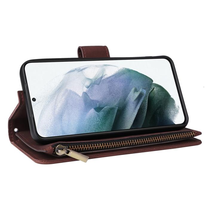 Bild 6, Samsung Galaxy S22 Fodral Multifunktionell Läder Brun