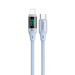 Mcdodo 36W 1.2m PD USB-C - Lightning LED Silikon Kabel Blå