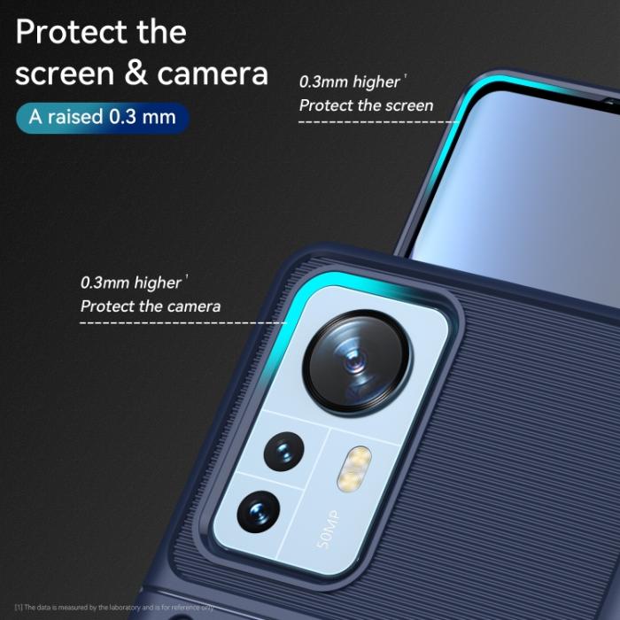 Bild 4, Xiaomi 12 Pro Skal Twill Textur Blå