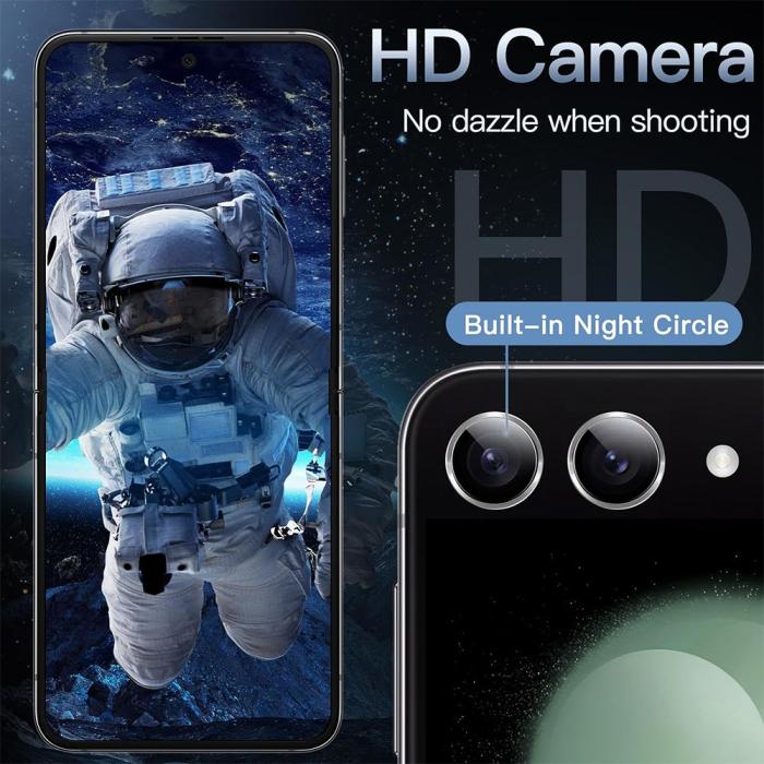Bild 5, ENKAY Galaxy Z Flip 6 Linsskydd Härdat Glas Silver