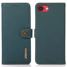KHAZNEH iPhone 17e / 16e Fodral &Auml;kta L&auml;der Gr&ouml;n