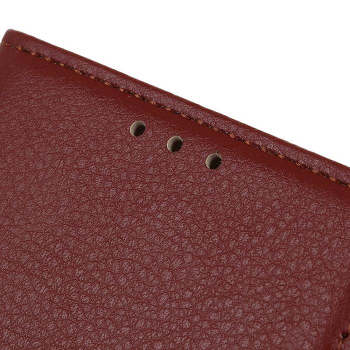 Bild 5, OnePlus Nord 2T 5G Fodral Litchi Läder Brun