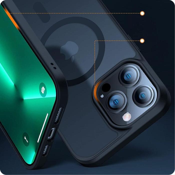 Bild 3, Tech-Protect iPhone 15 Pro Skal MagSafe MagMat Svart/Transparent