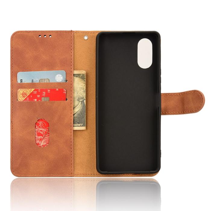 Bild 4, Sony Xperia 10 VI Fodral Skin Touch Läder Fodral Brun