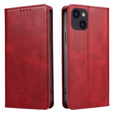 iPhone 15 Plus Fodral Flip Läder Röd