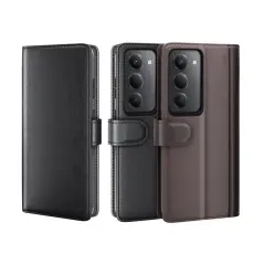 Xiaomi Redmi 15 Fodral Premium &Auml;kta L&auml;der Brun