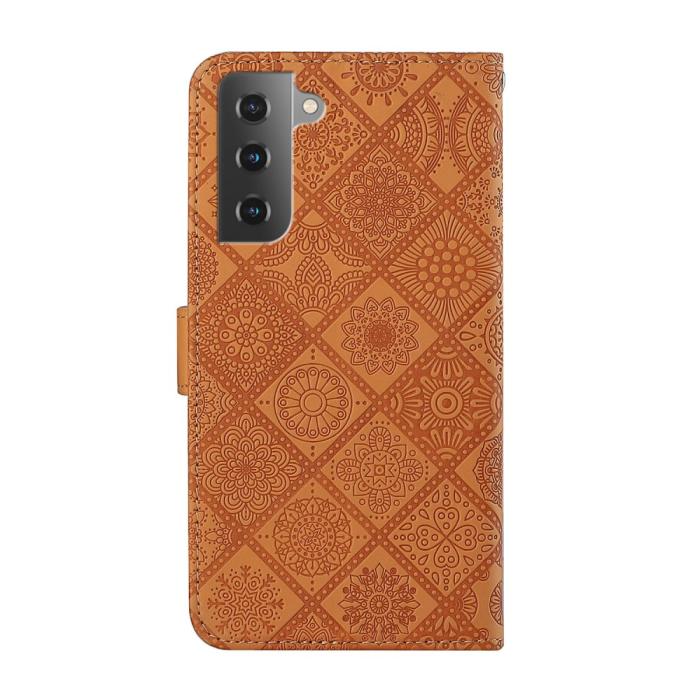 Bild 3, Samsung Galaxy S22 Plus Fodral Tryckta Mandala Blommor Brun