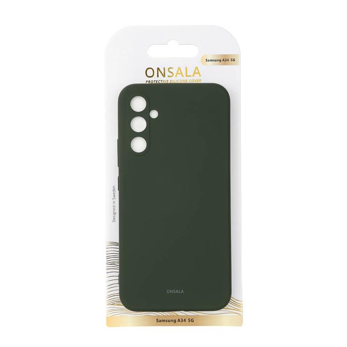Bild 2, ONSALA Galaxy A34 5G Mobilskal Silikon Dark Green