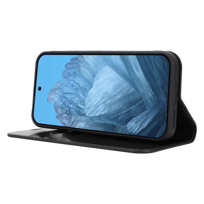 Bild 4, Google Pixel 9 Pro XL Fodral Crazy Horse Läder Svart