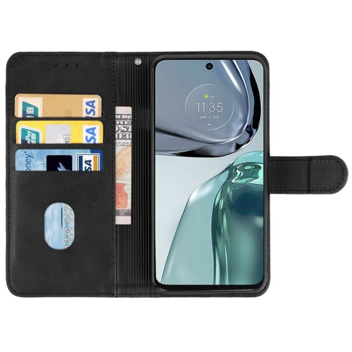 Bild 3, Motorola Moto G62 5G Fodral Solid Läder Svart