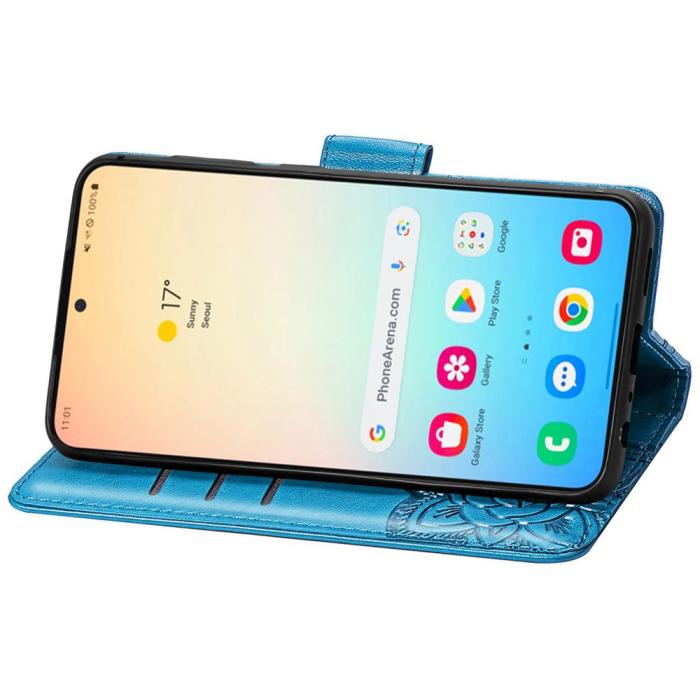 Bild 4, Samsung Galaxy S25 Plus Fodral Med Fjäril Tryck Blå