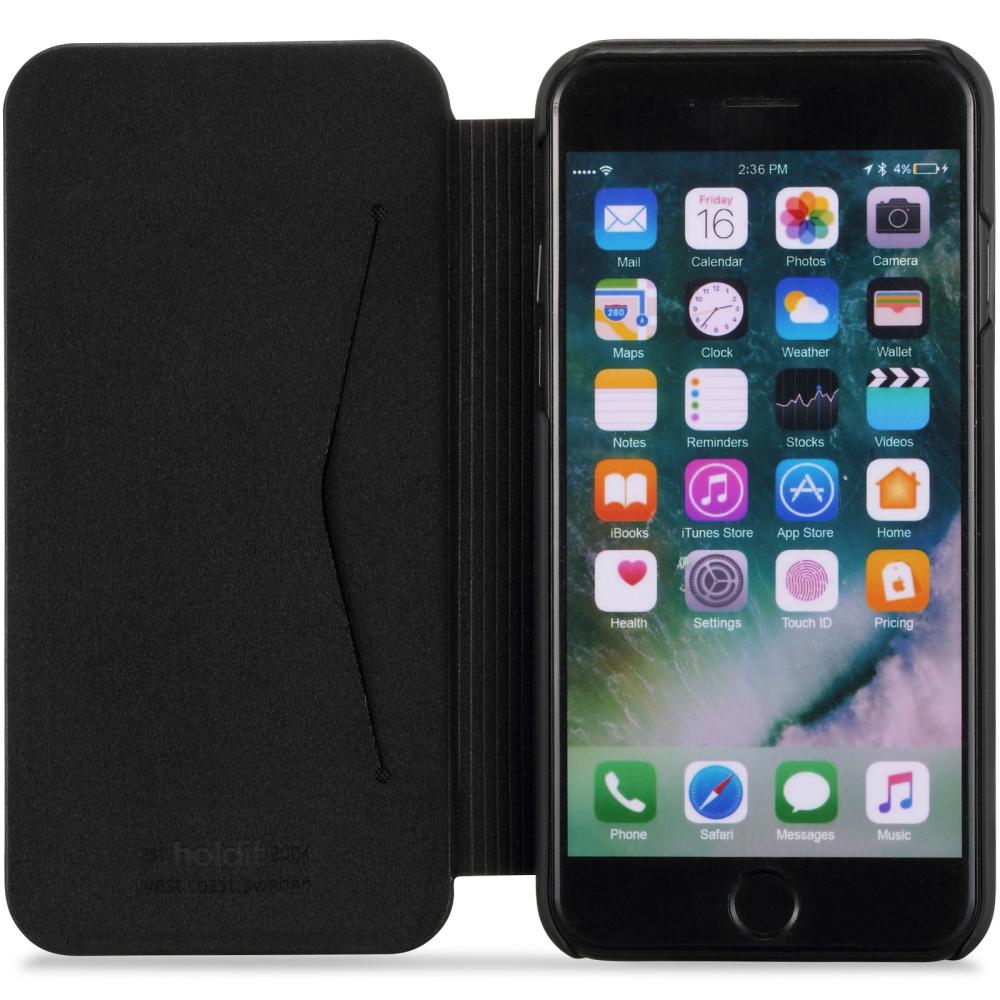 holdit iPhone 6/7/8/SE 2020/2022 Slim Flip Fodral Svart