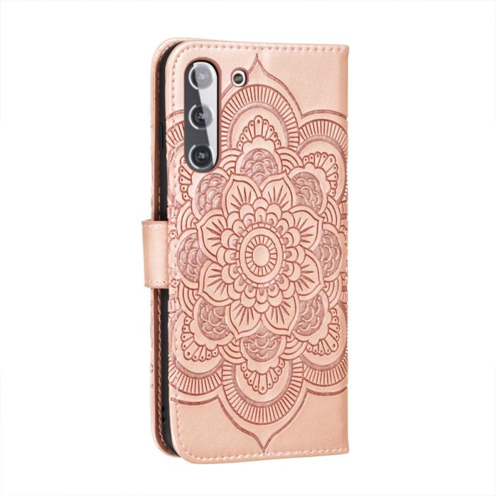 Bild 3, Samsung Galaxy S21 - Mandala Läder Fodral - Roséguld