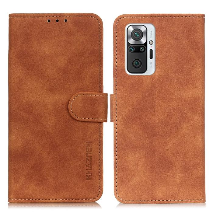 Bild 1, Xiaomi Redmi Note 10 Pro - KHAZNEH Retro Läder Fodral - Brun