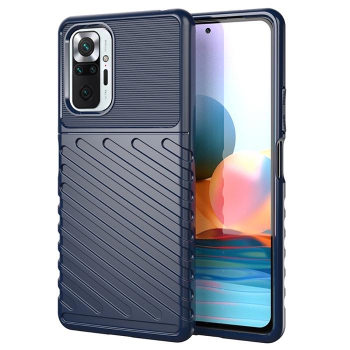 Bild 1, Xiaomi Redmi Note 10 Pro - Twill Textur Skal - Blå
