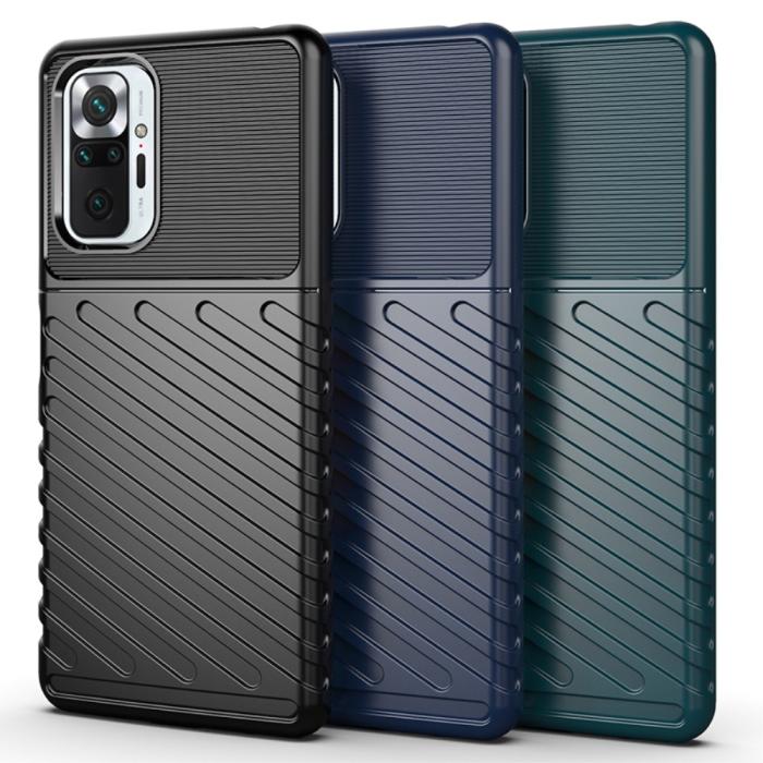 Bild 2, Xiaomi Redmi Note 10 Pro - Twill Textur Skal - Blå