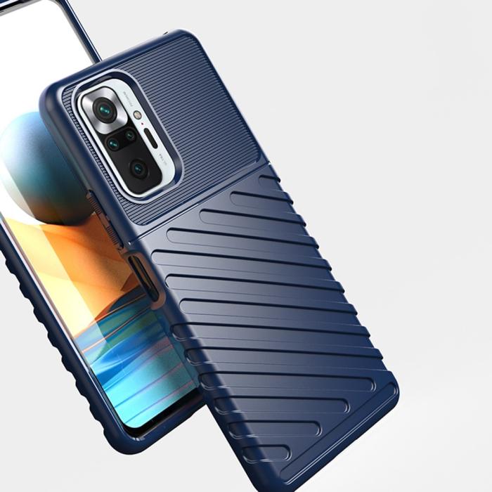 Bild 3, Xiaomi Redmi Note 10 Pro - Twill Textur Skal - Blå