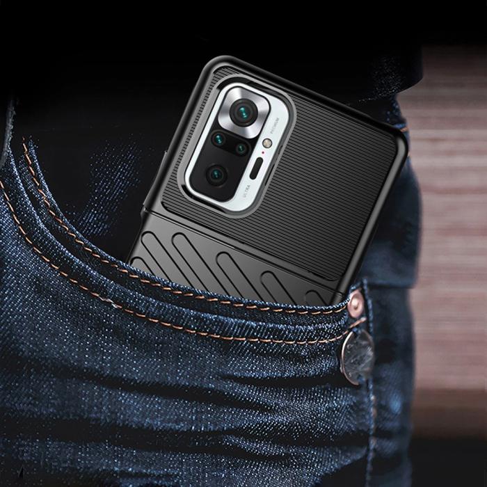 Bild 5, Xiaomi Redmi Note 10 Pro - Twill Textur Skal - Blå