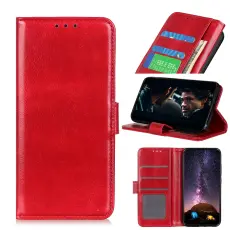 Xiaomi Redmi Note 9 - Crazy Horse Pl&aring;nboksfodral - R&ouml;d