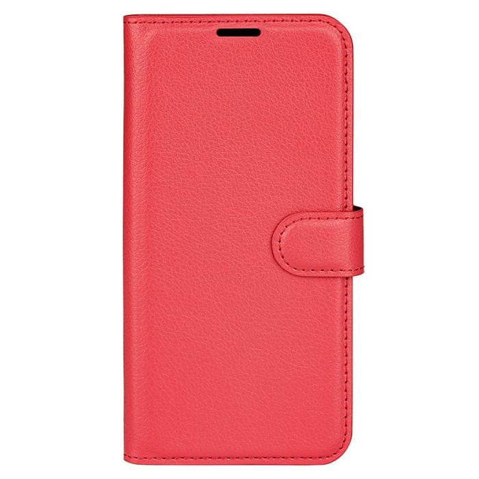 Bild 5, Xiaomi Redmi 13C 4G Fodral Litchi Läder Röd