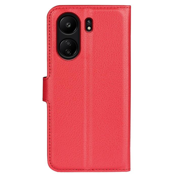 Bild 6, Xiaomi Redmi 13C 4G Fodral Litchi Läder Röd