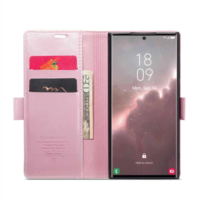 Bild 2, CASEME Samsung Galaxy S23 Ultra Fodral Wax Textur Roséguld