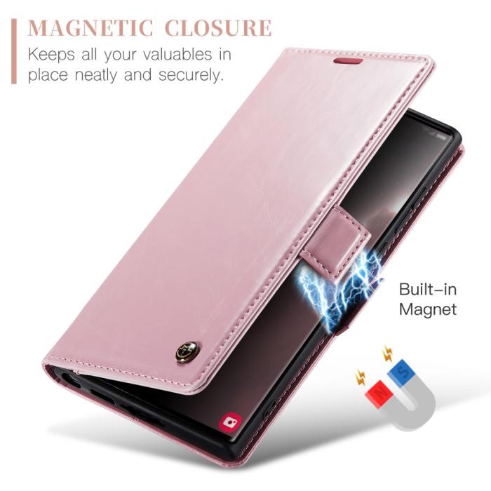 Bild 4, CASEME Samsung Galaxy S23 Ultra Fodral Wax Textur Roséguld