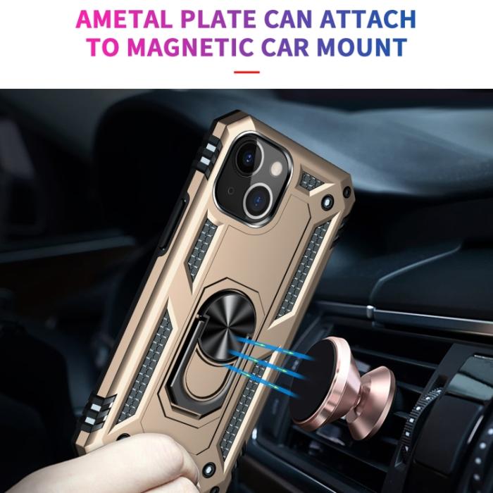 Bild 6, iPhone 14 Plus Skal Shockproof Ring Guld