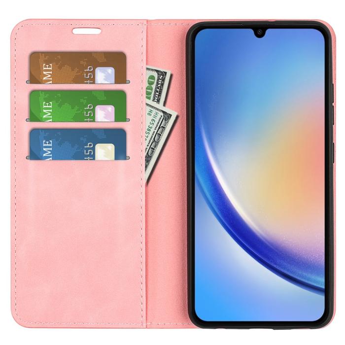 Bild 2, Samsung Galaxy A35 5G Fodral Flip Skin Touch Rosa