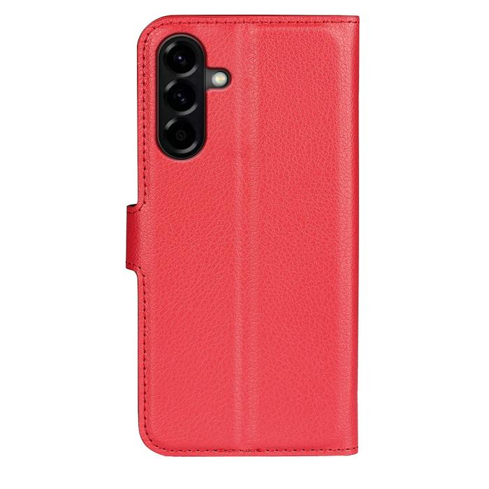 Bild 6, Samsung Galaxy A57 5G Fodral Litchi Läder Röd