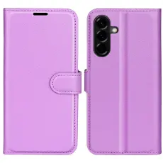 Samsung Galaxy A57 5G Fodral Litchi L&auml;der Lila
