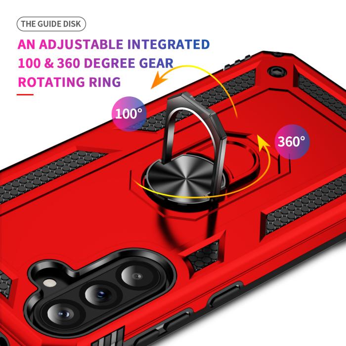Bild 3, Samsung Galaxy A37 5G Skal Shockproof Hybrid Ring Röd