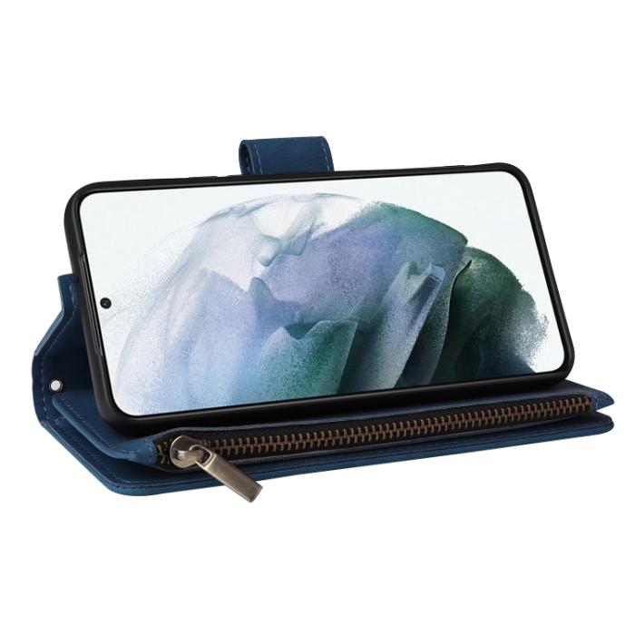Bild 6, Samsung Galaxy S22 Fodral Multifunktionell Läder Blå