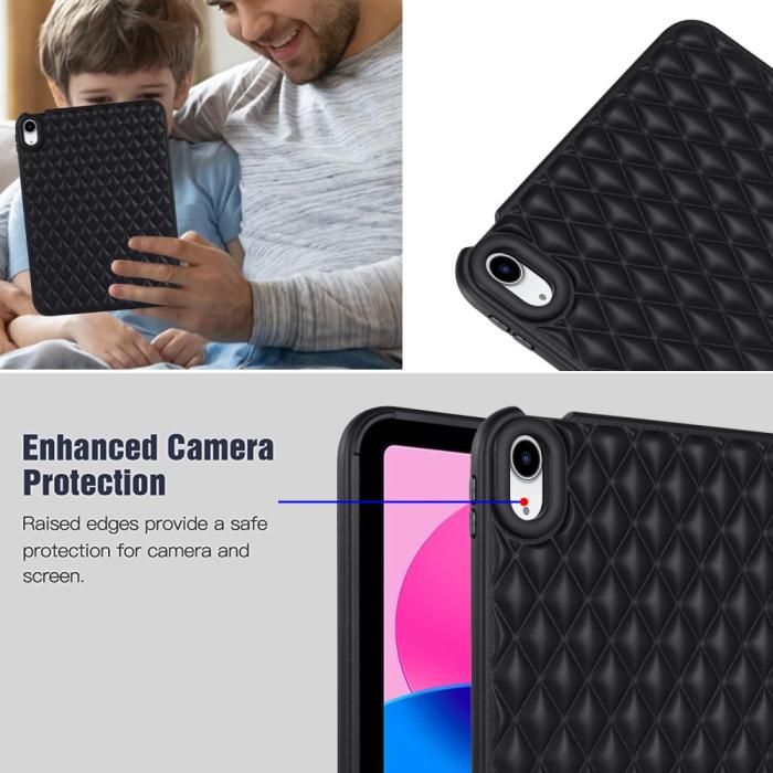 Bild 5, iPad Air 2025-2020 Skal Diamond Textur TPU Svart