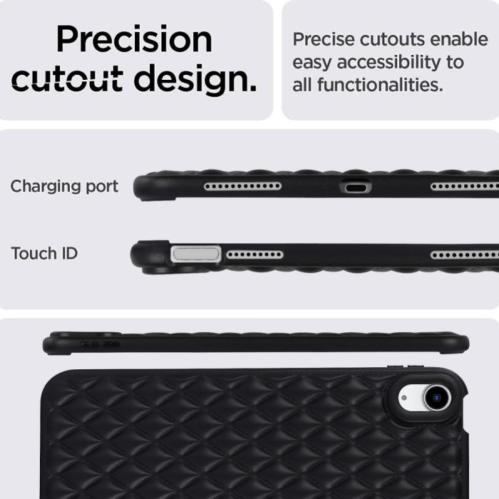 Bild 6, iPad Air 2025-2020 Skal Diamond Textur TPU Svart