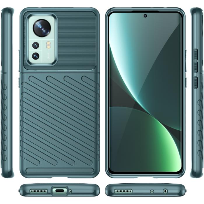 Bild 2, Xiaomi 12 Pro Skal Twill Textur Grön