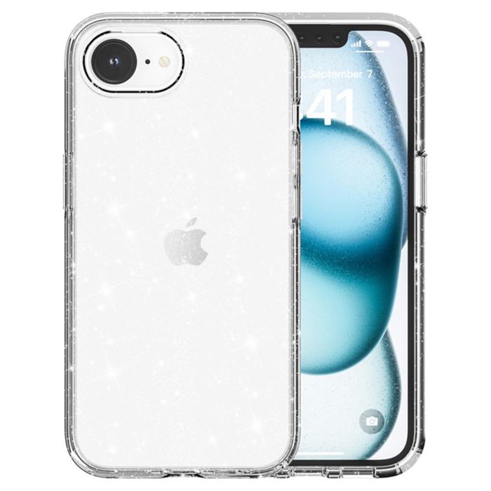 Bild 2, iPhone 17e / 16e Skal Glitter Shockproof Transparent