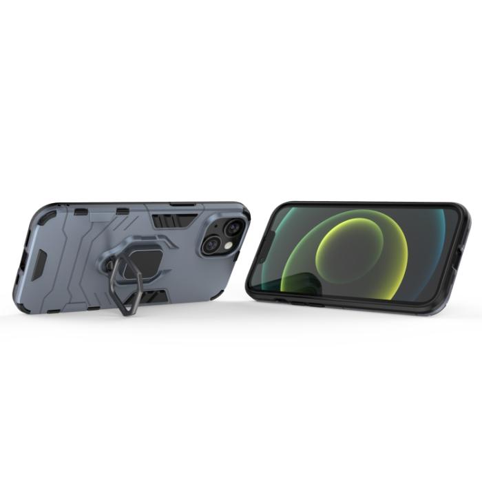 Bild 3, iPhone 14 Skal Ring Hybrid Navy Blue