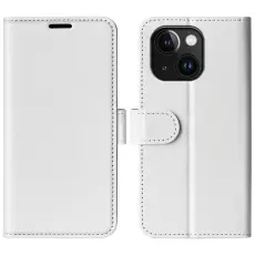 iPhone 15 Plus Fodral Crazy Horse L&auml;der Vit
