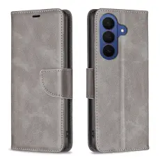 Samsung Galaxy S26 Fodral L&auml;der Gr&aring;