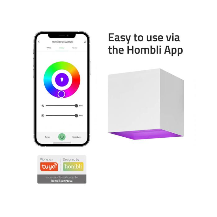 Bild 6, Hombli Smart Vägglampa Inomhus och Utomhus RGB CCT Vit
