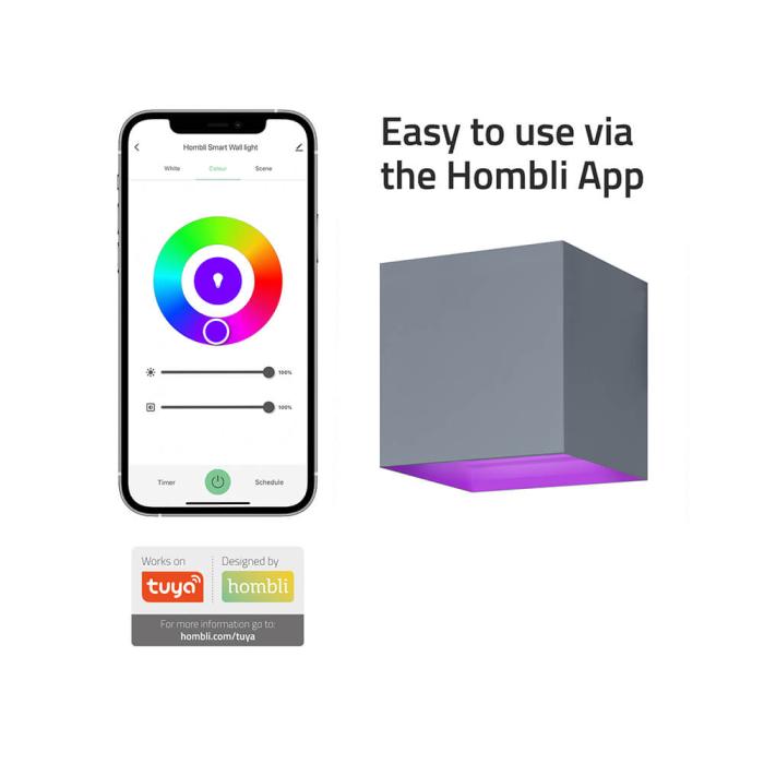 Bild 6, Hombli Smart Vägglampa Inomhus och Utomhus RGB CCT Grå