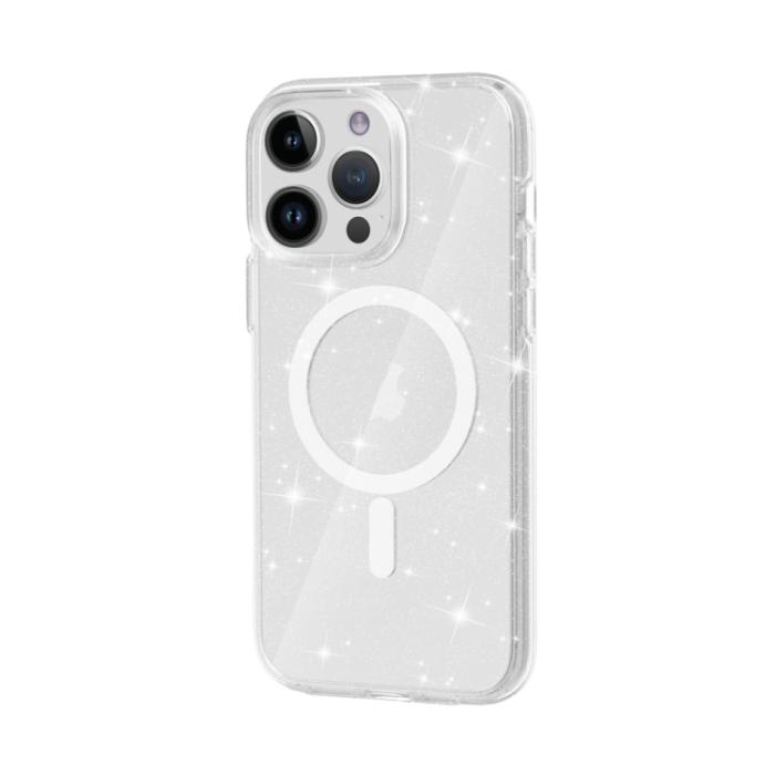 Bild 4, iPhone 15 Pro Max Skal MagSafe Glitter Transparent