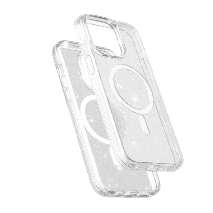 Bild 5, iPhone 15 Pro Max Skal MagSafe Glitter Transparent