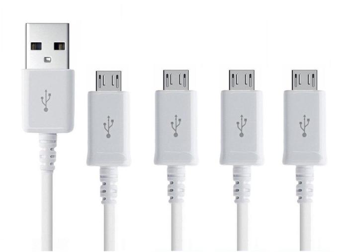 Bild 1, 4-Pack - 3 Meter Micro-USB Laddningskabel Samsung/Sony/Huawei/LG