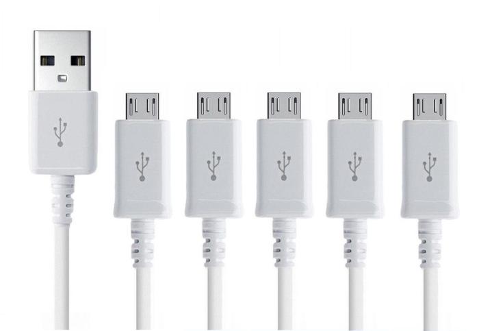 Bild 1, 5-Pack - 3 Meter Micro-USB Laddningskabel Samsung/Sony/Huawei/LG