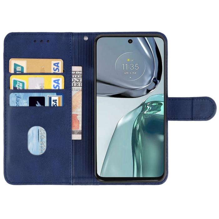 Bild 3, Motorola Moto G62 5G Fodral Solid Läder Blå