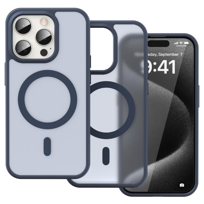 Bild 2, ColorPop iPhone 15 Pro Skal CH MagSafe Matt Mörk Blå