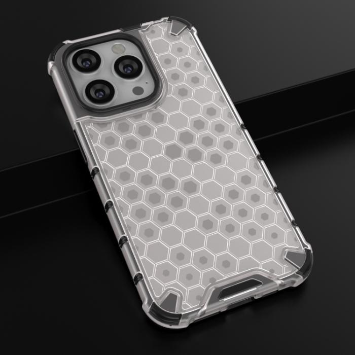 Bild 2, iPhone 15 Pro Skal Honeycomb Shockproof Vit